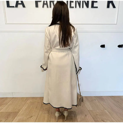 Manteau d'hiver femme – Long manteau chaud en laine élégant et confortable