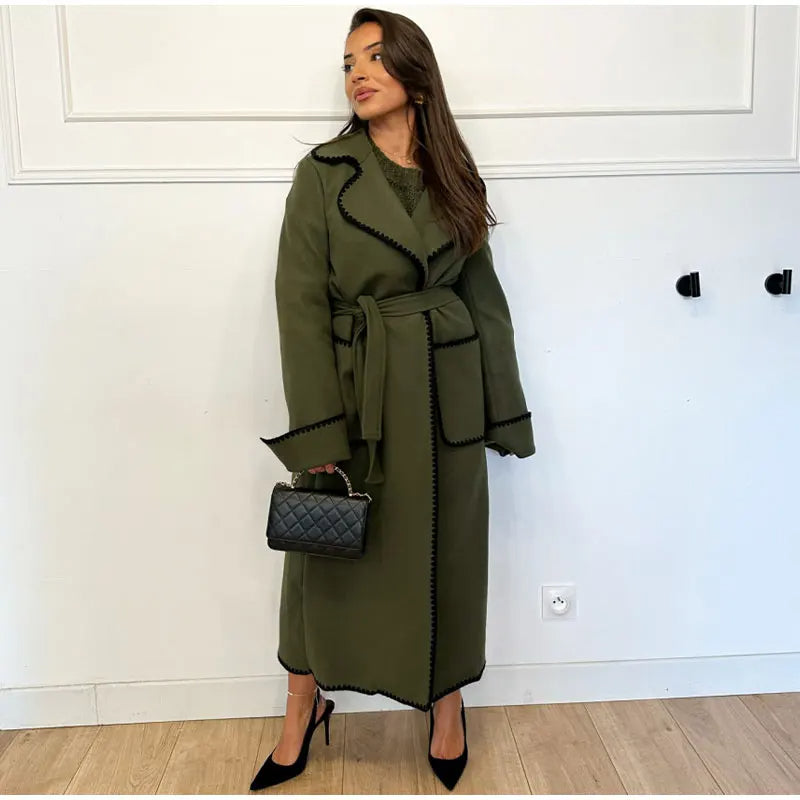 Manteau d'hiver femme – Long manteau chaud en laine élégant et confortable