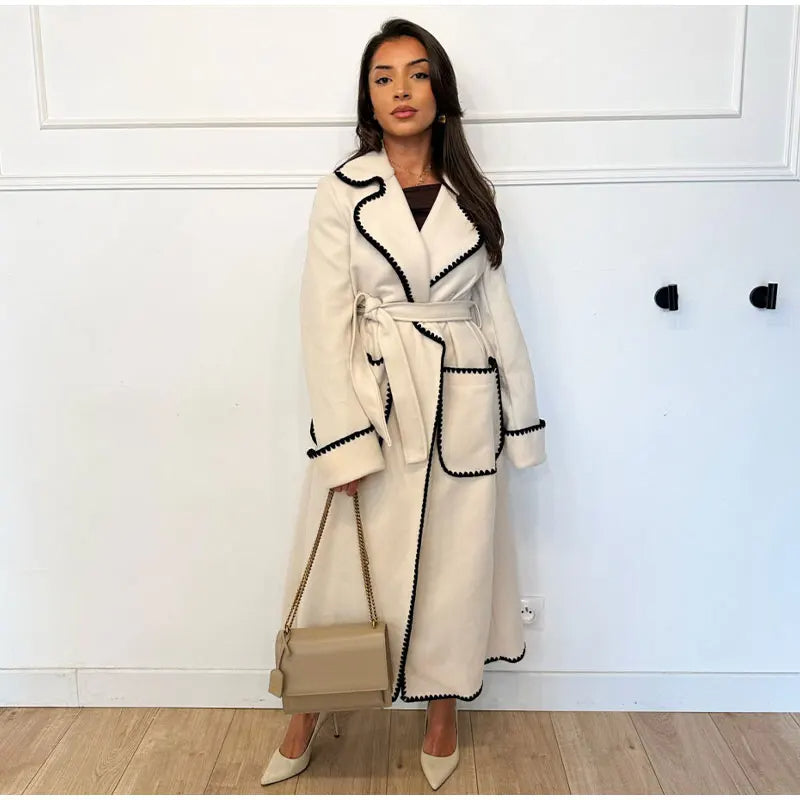 Manteau d'hiver femme – Long manteau chaud en laine élégant et confortable