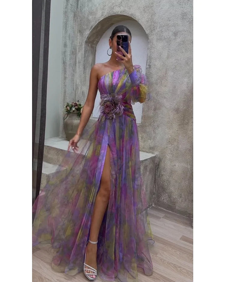 Robe longue femme – Robe élégante fluide pour cérémonie et soirée chic