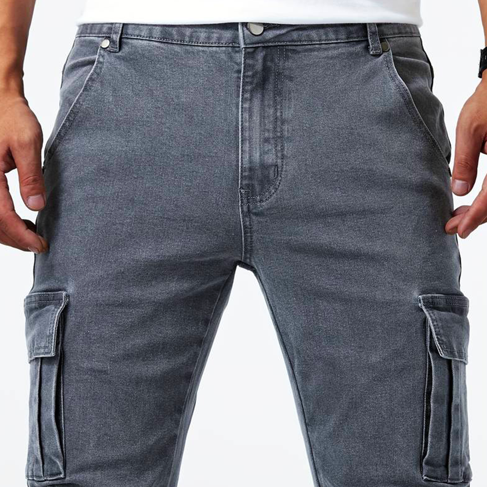 Pantalon cargo homme – Pantalon décontracté en coton léger avec poches pratiques