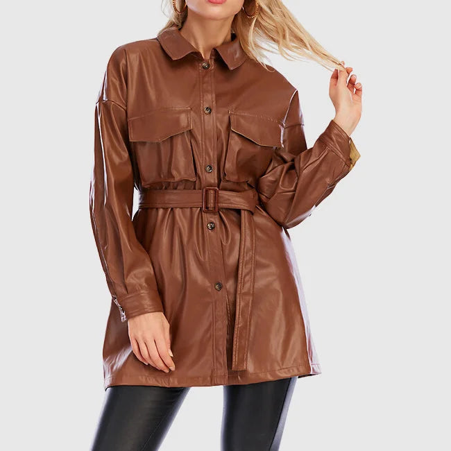 Veste en cuir femme – Veste élégante en cuir véritable pour look chic et tendance