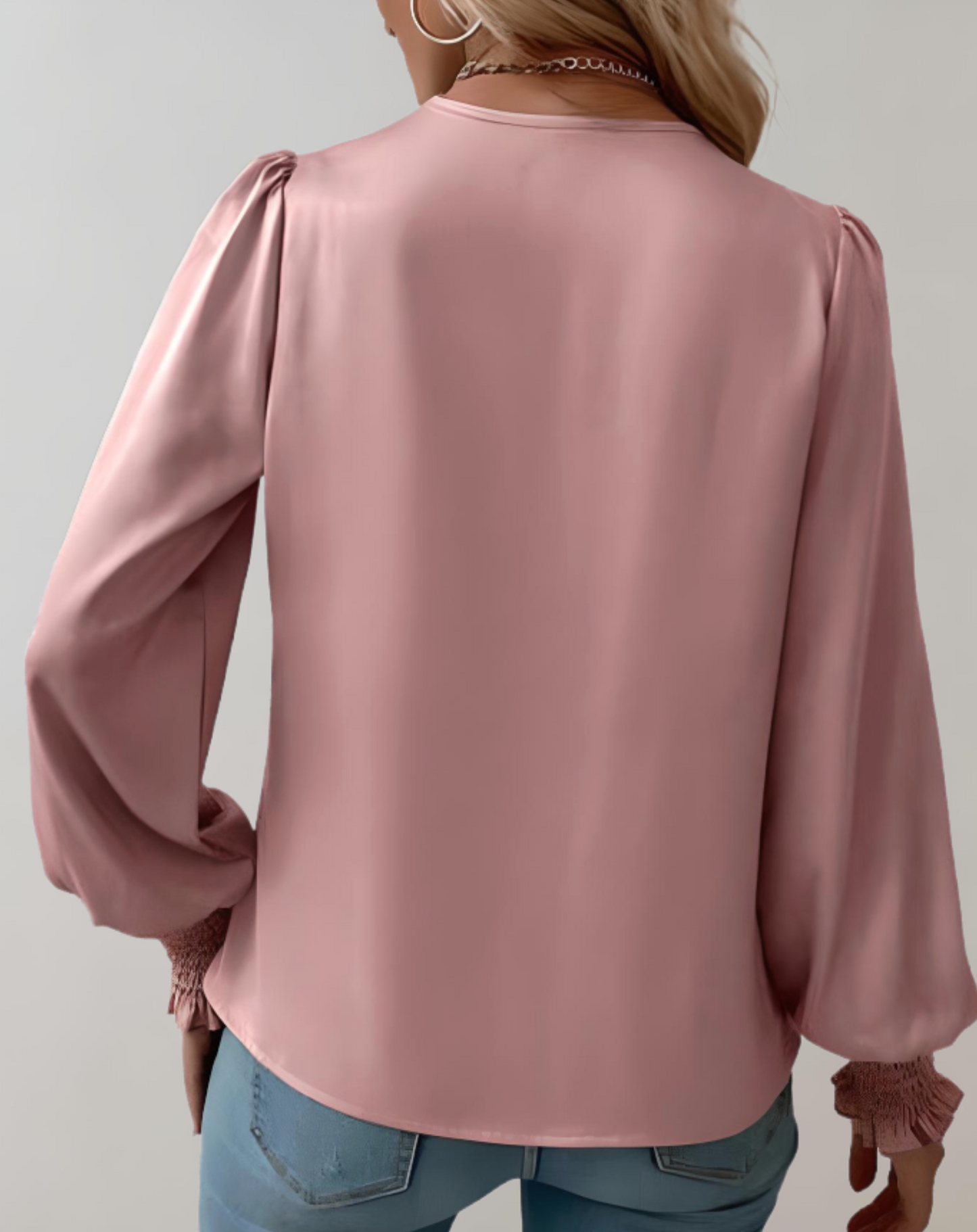 Blouse élégante femme – Chemisier chic en satin à manches longues pour soirée