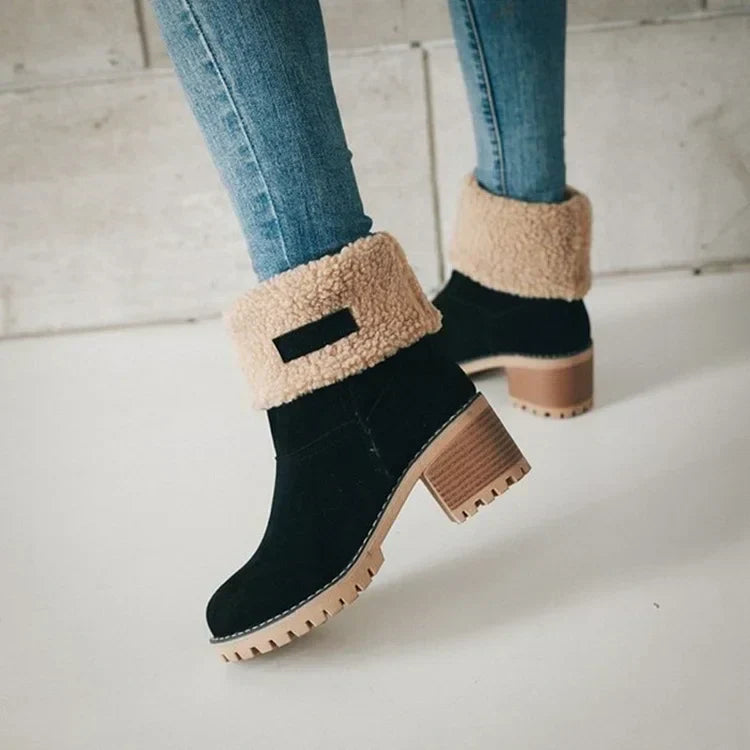 Bottes élégantes femme – Bottes en cuir chic à talons pour occasions spéciales