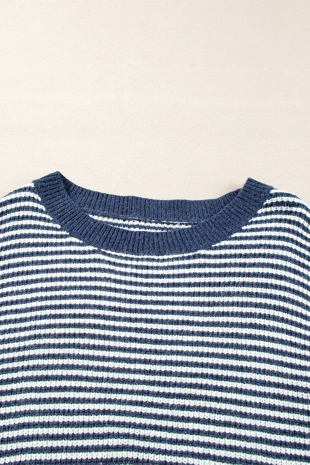 Pull tricoté à rayures femme – Pull élégant en coton doux à manches longues