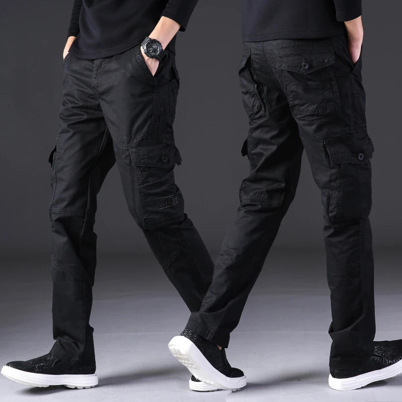 Pantalon cargo homme – Pantalon décontracté en coton léger avec poches pratiques