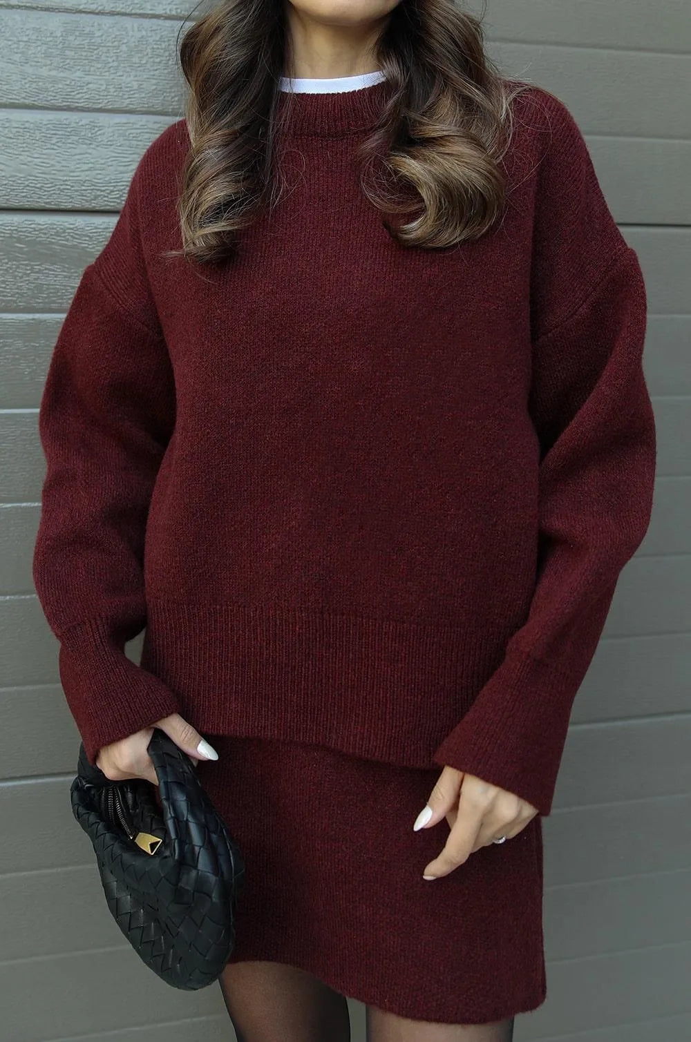 Jupe et Pull Femme – Ensemble élégant en tricot doux pour toutes occasions