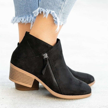 Bottines en daim femme – Chaussures élégantes en cuir suédé pour automne hiver