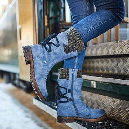 Bottes d'hiver femme – Bottes confortables en cuir imperméable et chaudes