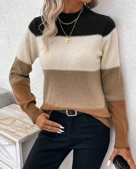 Pull à col montant femme – Pull chaud en laine doux et élégant pour hiver