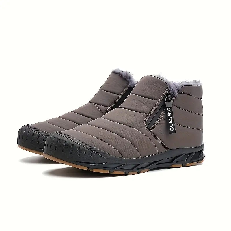 Bottes d'hiver homme – Bottes chaudes imperméables en cuir pour neige