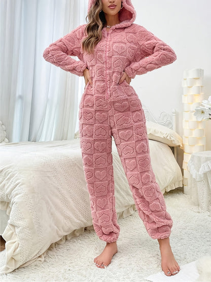 Combinaison confortable femme – Tenue décontractée avec capuche en coton doux