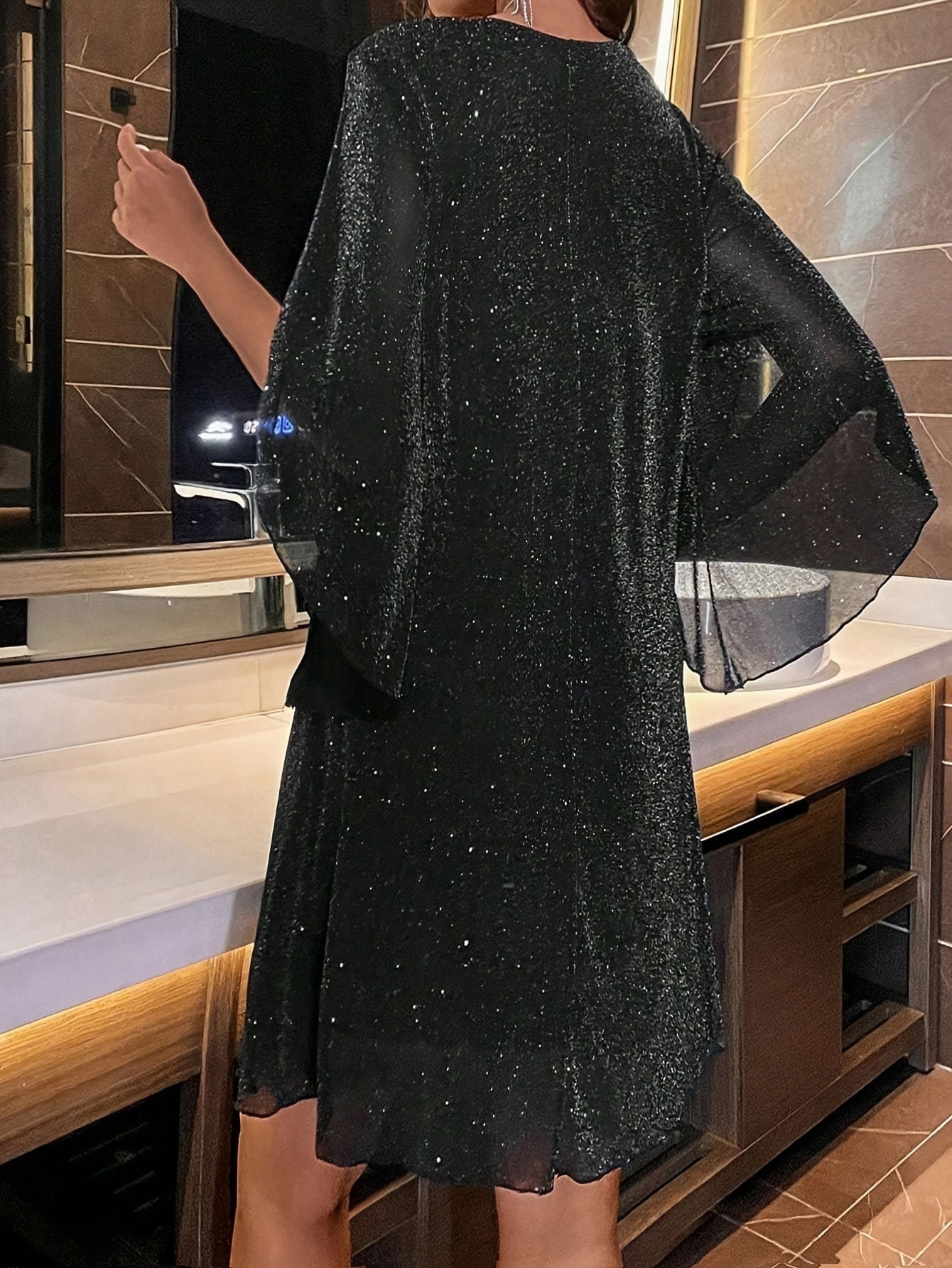 Robe scintillante femme – Robe élégante à paillettes pour soirée chic et cérémonie