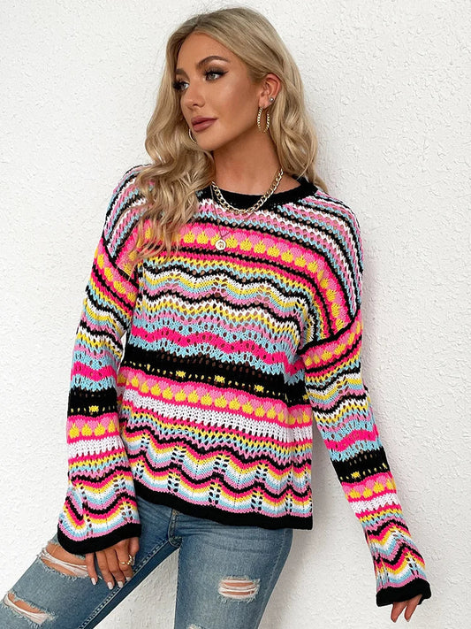 Pull en crochet femme – Pull tendance en laine doux et stylé pour l'hiver