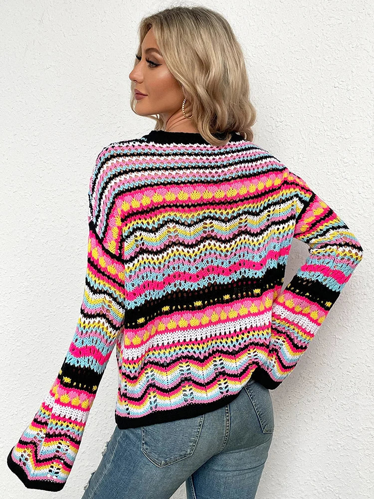 Pull en crochet femme – Pull tendance en laine doux et stylé pour l'hiver