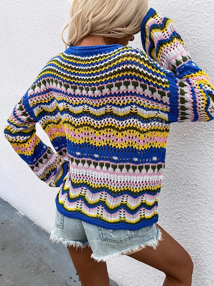 Pull en crochet femme – Pull tendance en laine doux et stylé pour l'hiver