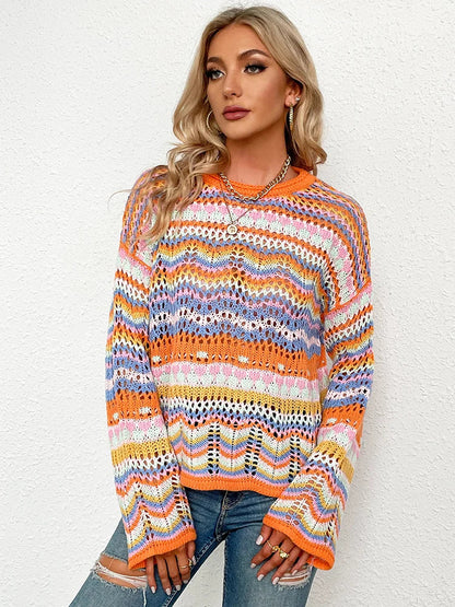 Pull en crochet femme – Pull tendance en laine doux et stylé pour l'hiver