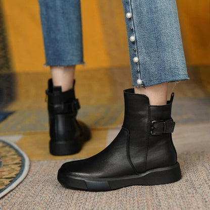 Bottes à la mode femme – Bottes élégantes en cuir pour automne et hiver