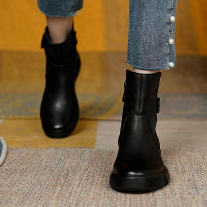 Bottes à la mode femme – Bottes élégantes en cuir pour automne et hiver