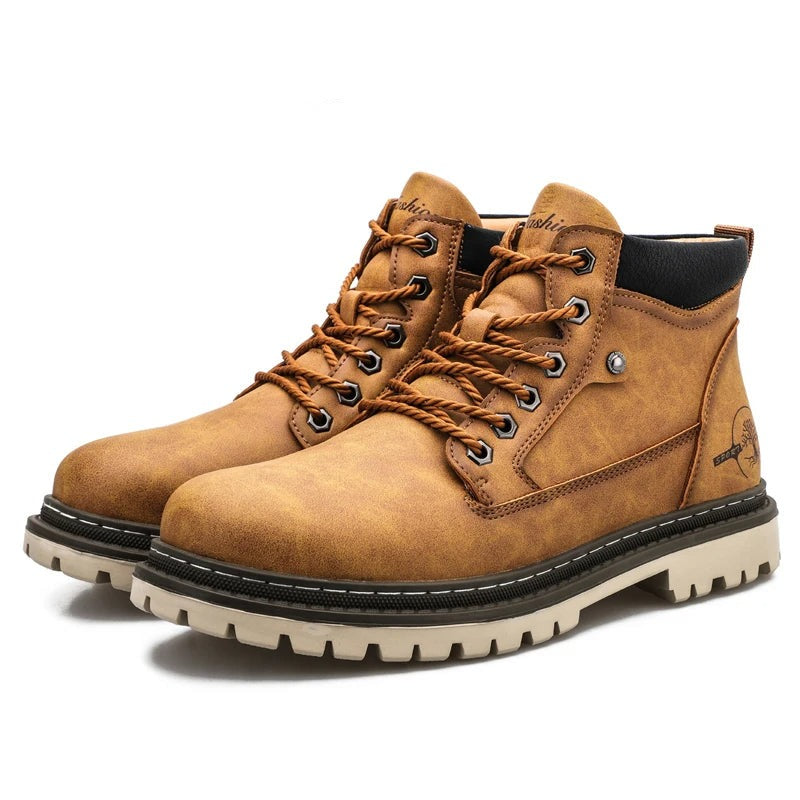 Bottes décontractées homme – Chaussures à lacets en cuir confortables et stylées