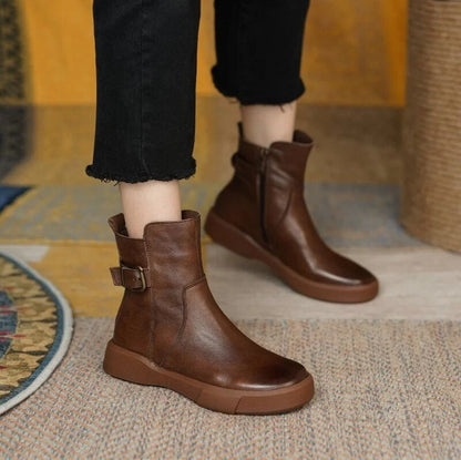 Bottes à la mode femme – Bottes élégantes en cuir pour automne et hiver