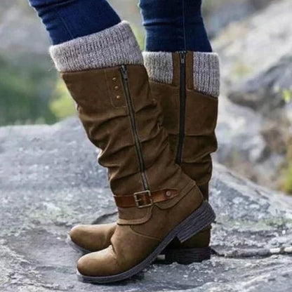 Bottes d'hiver femme – Bottes chaudes en cuir imperméable et confortables