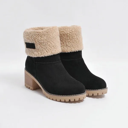 Bottes élégantes femme – Bottes en cuir chic à talons pour occasions spéciales