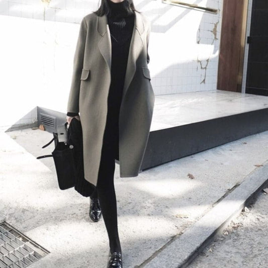 Wool Winter Coat for Women – Elegant Chic Outerwear for Evening Wear
