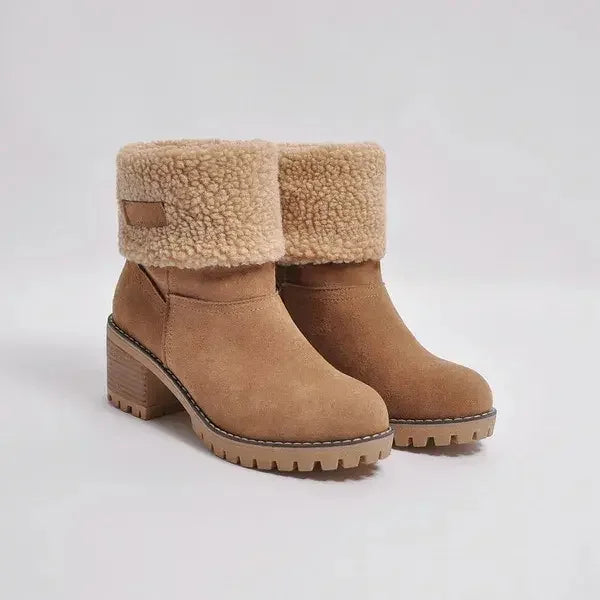 Bottes élégantes femme – Bottes en cuir chic à talons pour occasions spéciales