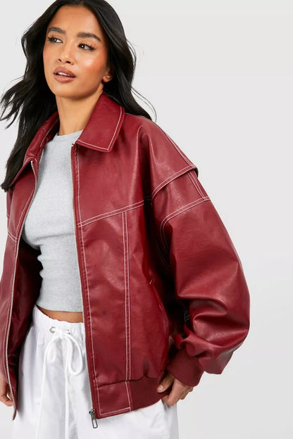 Veste en cuir femme – Veste tendance en cuir véritable pour look chic et élégant