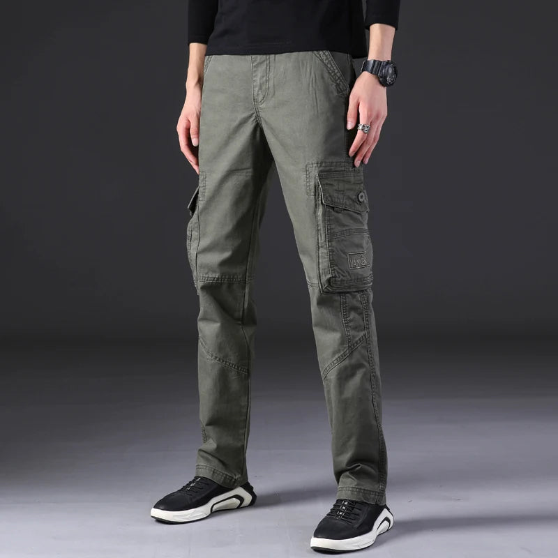 Pantalon cargo homme – Pantalon décontracté en coton léger avec poches pratiques