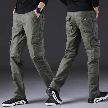 Pantalon cargo homme – Pantalon décontracté en coton léger avec poches pratiques