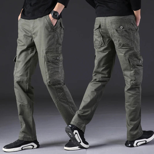 Pantalon cargo homme – Pantalon décontracté en coton léger avec poches pratiques