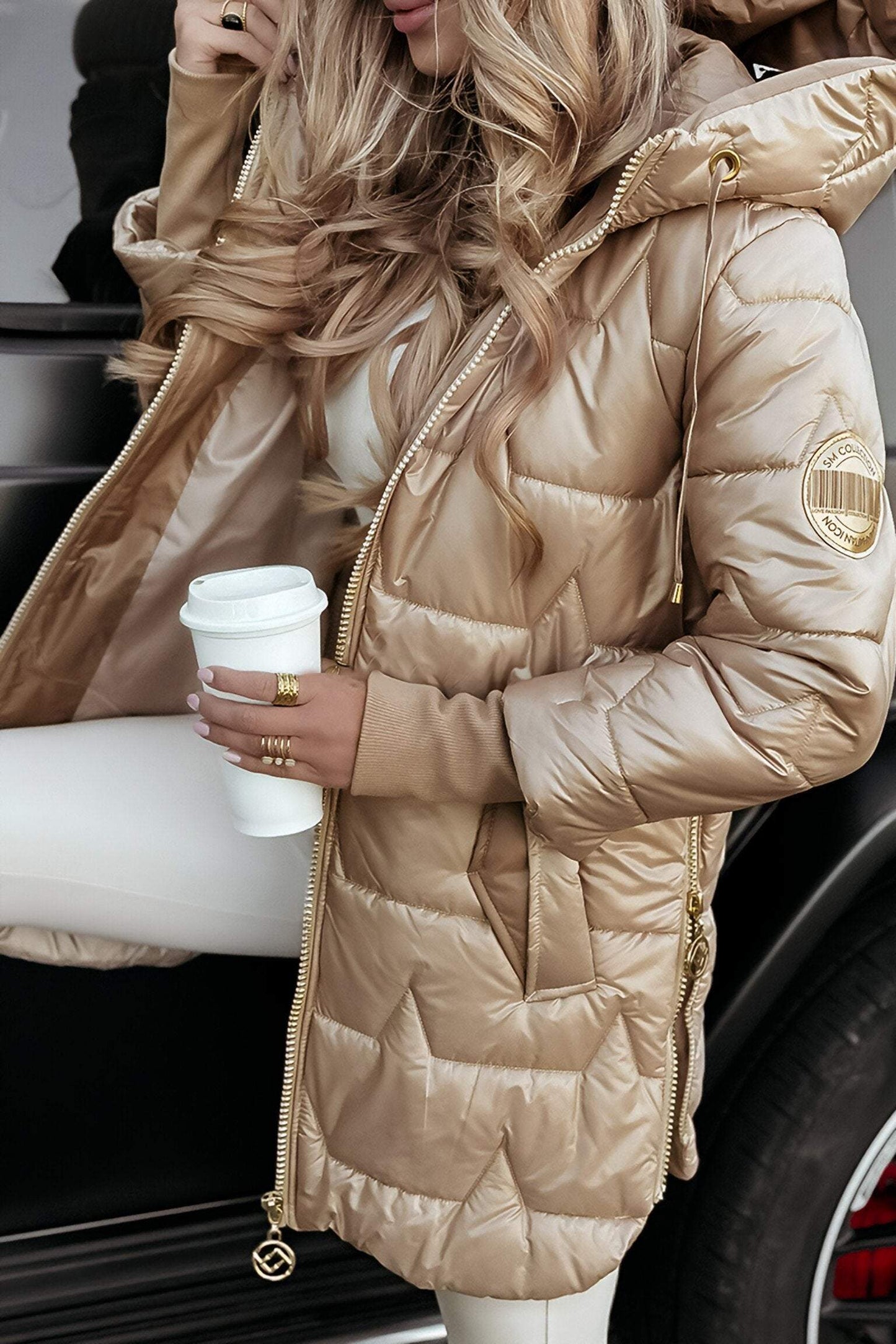 Manteau femme doublé avec capuche – Veste chaude et élégante pour hiver