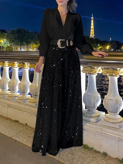 Robe de soirée femme – Robe élégante avec paillettes pour cérémonie chic