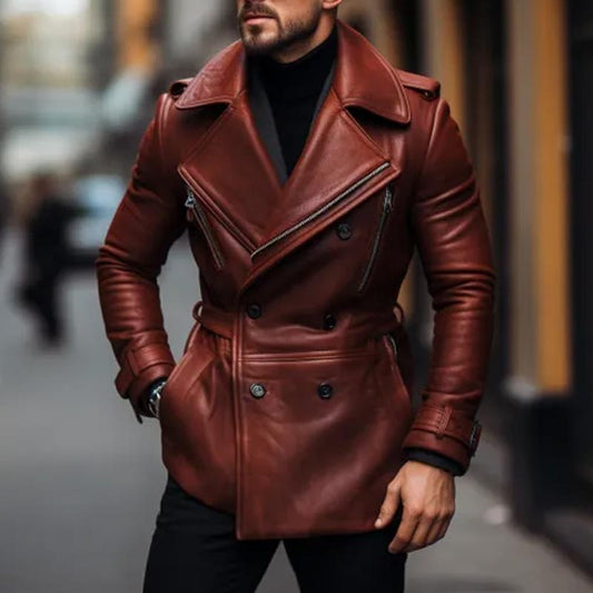 Veste en cuir homme – Veste stylée en cuir véritable pour look élégant et décontracté