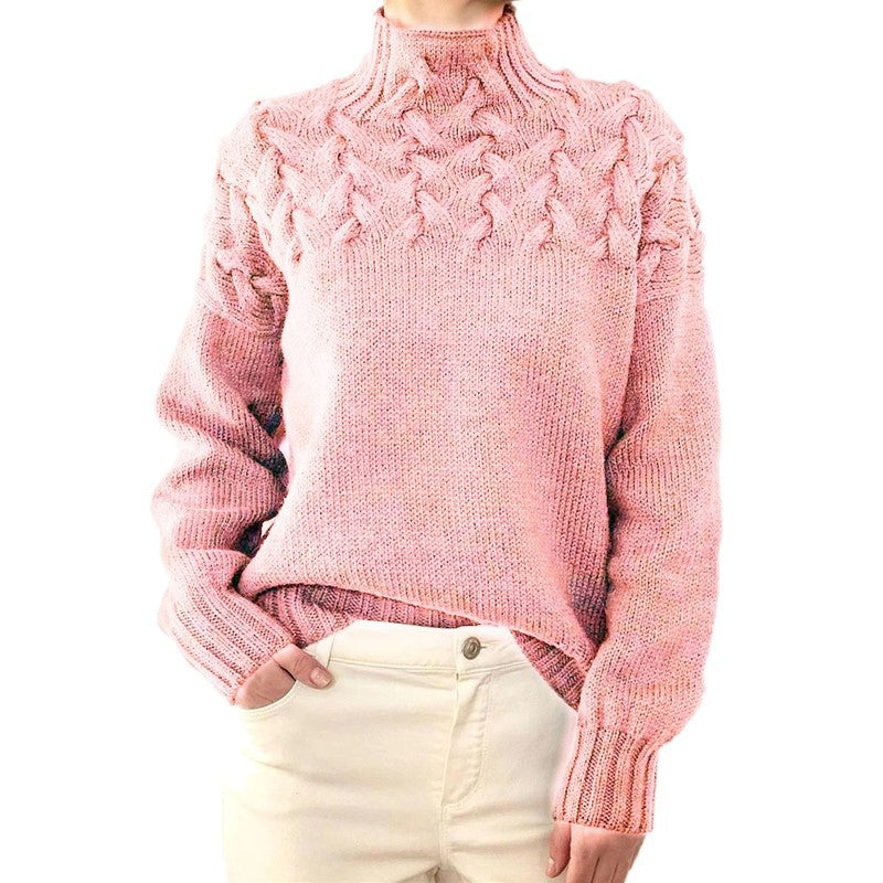 Pull col roulé femme – Pull tricoté chaud et élégant pour l'hiver