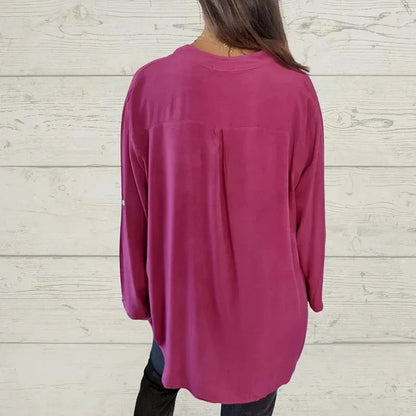 Blouse élégante femme – Top chic en satin à manches longues pour soirée