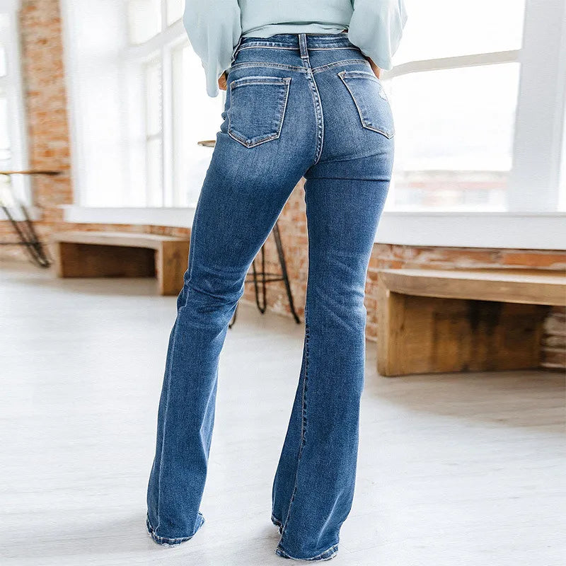 Jeans larges femme – Jean décontracté en denim léger, coupe ample et tendance