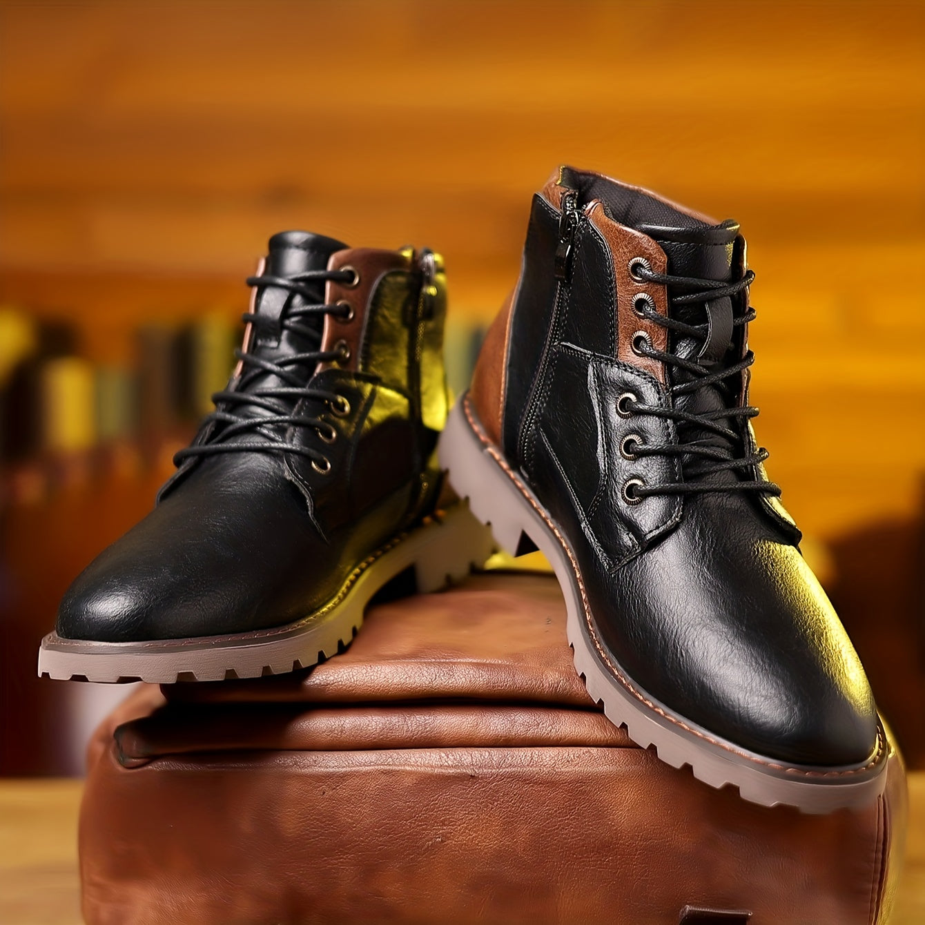 Bottes en cuir homme – Bottes à fermeture éclair élégantes et confortables