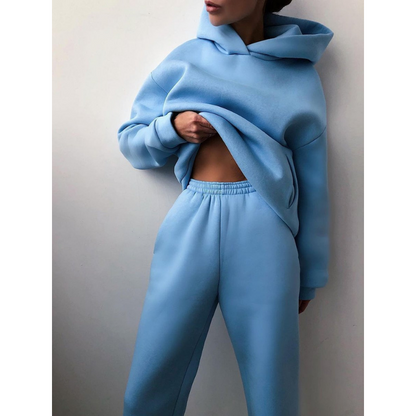 Survêtement femme confortable avec capuche – Ensemble jogging doux et chic