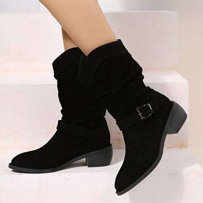 Bottes élégantes femme – Bottes en cuir chic à talons pour sorties et occasions