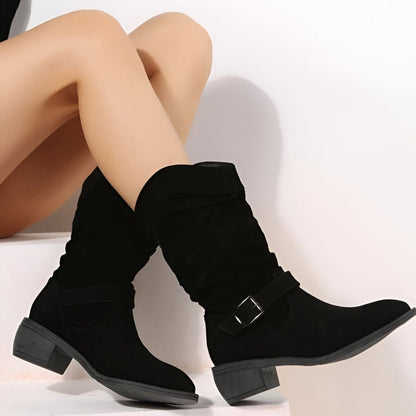 Bottes élégantes femme – Bottes en cuir chic à talons pour sorties et occasions