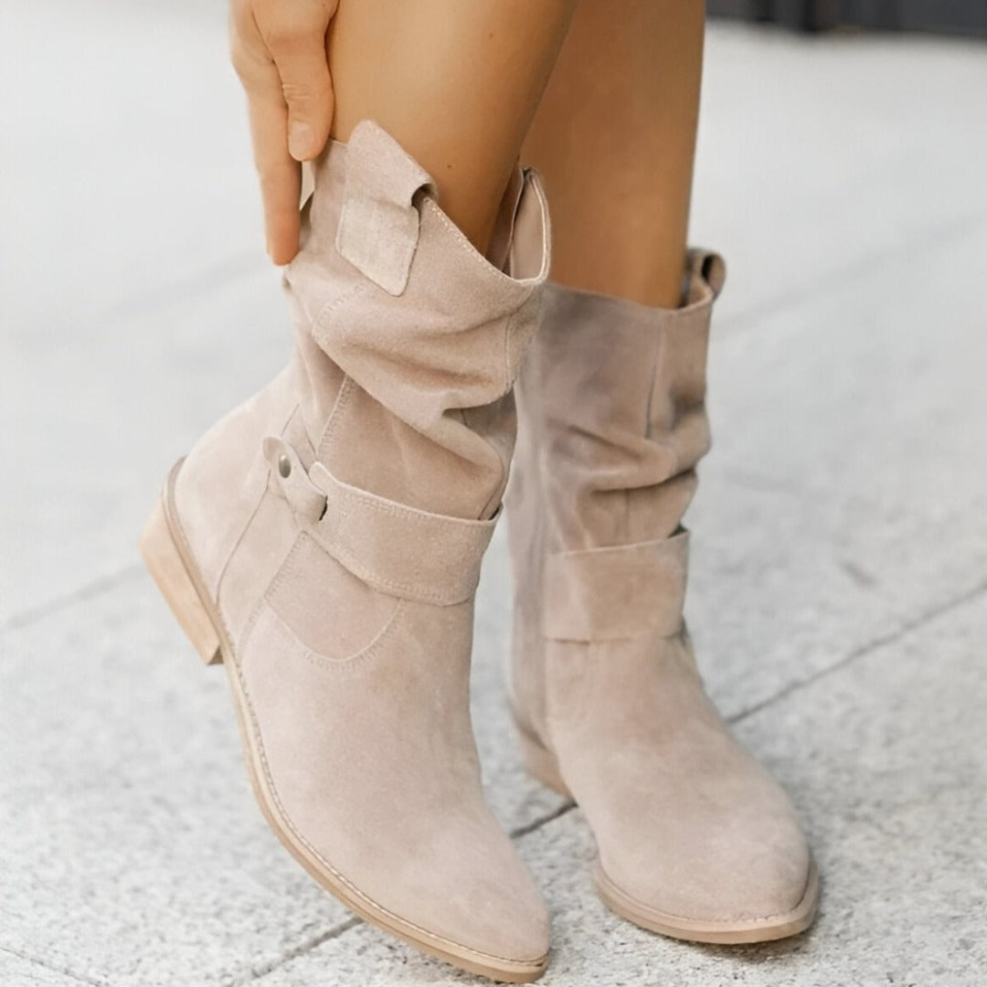 Bottes élégantes femme – Bottes en cuir chic à talons pour sorties et occasions