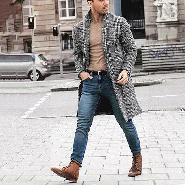 Manteau homme tendance – Manteau élégant en laine pour hiver chic et moderne