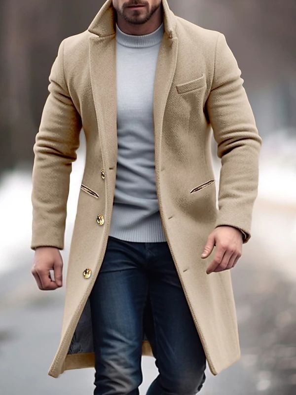 Manteau d'hiver homme – Veste chaude et confortable en laine pour temps froid