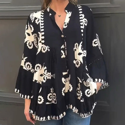 Blouse boho femme – Haut léger à manches longues pour été et vacances