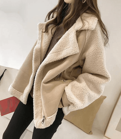 Veste d'hiver femme – Manteau douillet en laine avec capuche et poches