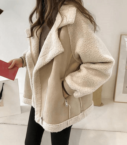 Veste d'hiver femme – Manteau douillet en laine avec capuche et poches