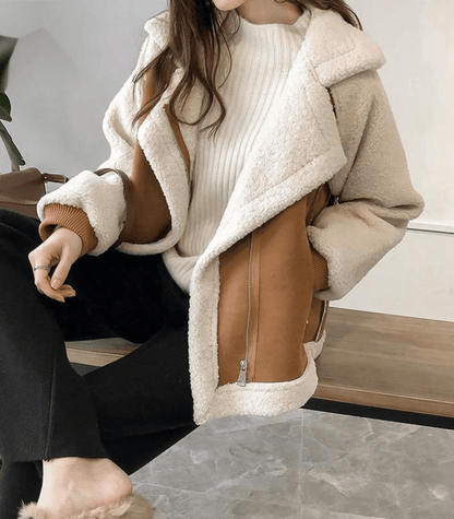 Veste d'hiver femme – Manteau douillet en laine avec capuche et poches